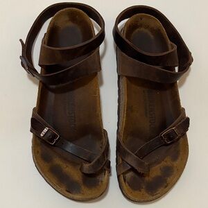 Birkenstock Yara Dark Brown Leather Sandals